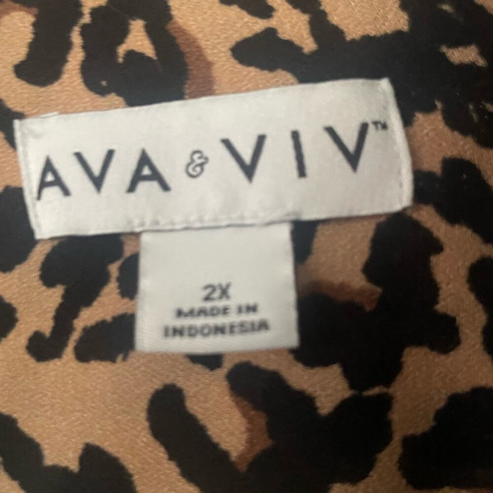 Ava & Viv Leopard Print Button Up Dress - image 3